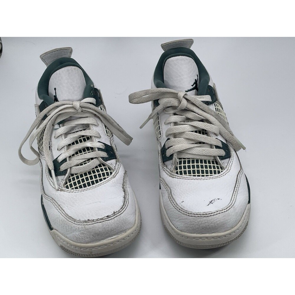 Air Jordan 4 Retro Oxidized Green White Dark Green GS Youth 2Y BQ7669-103 - Picture 3 of 6